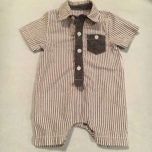 Seersucker Baby Romper